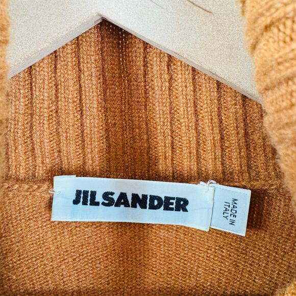 Jil Sander Turtleneck Sweater Rust Brown Ribbed Knit Long Sleeve Pullover - Picture 3 of 7